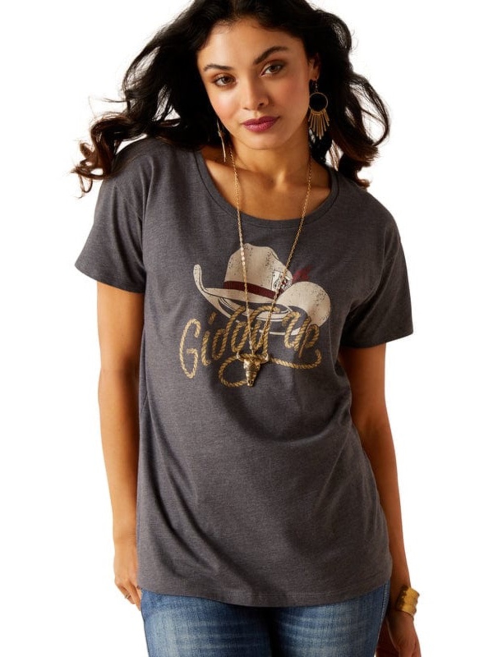 Ariat cowboy hat graphic tee size L